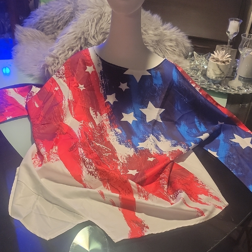 American Flag Print Top